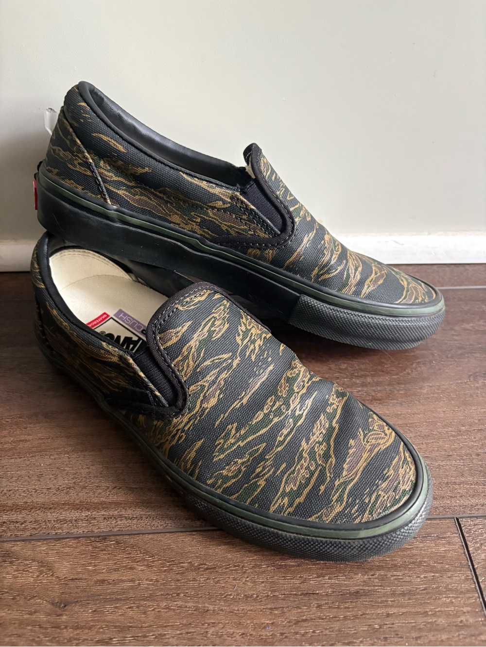 Vans Slip-On Canvas Skate Shoes in Tiger Camo